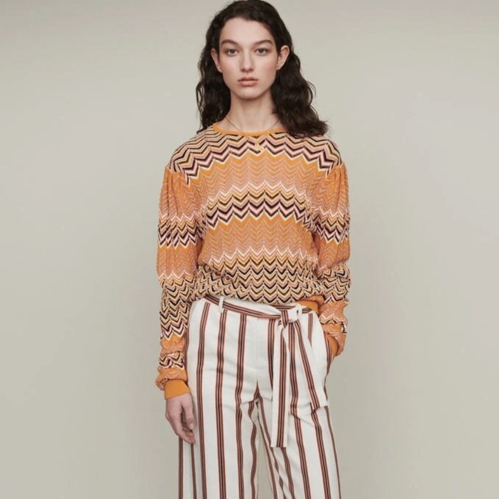 Maje Multicolor Chevron Crewneck Sweater - Picture 4 of 17